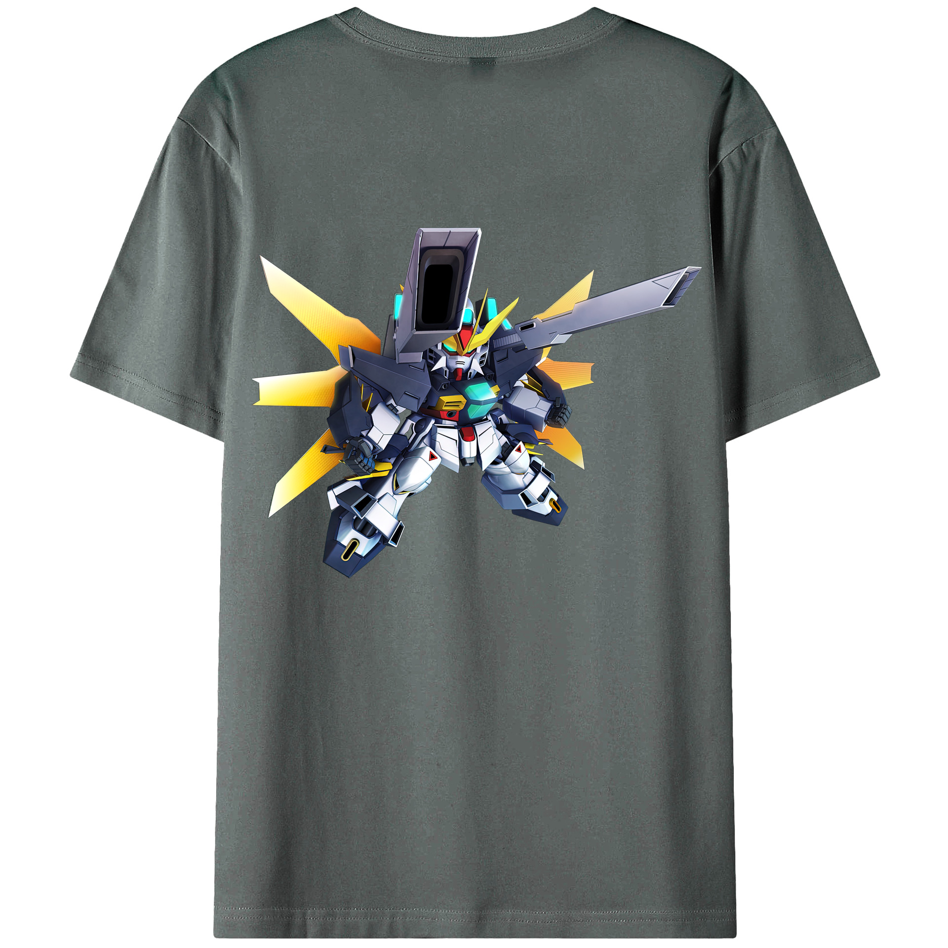 （画像用） 機動戦士ガンダム Mobile Suit Gundam 綿100％ メンズ半袖Tシャツ（バックプリント） 通気性